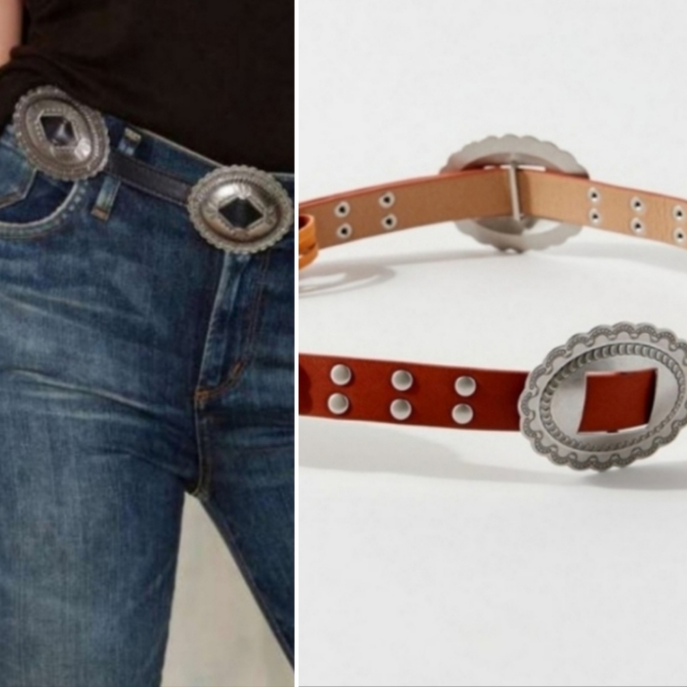 Urban outfitters concho brown faux leather belt new